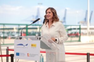 La alcaldesa de València. María José Catalá, asiste a la puesta en marcha de la autopista ferroviaria Valencia- Madrid.